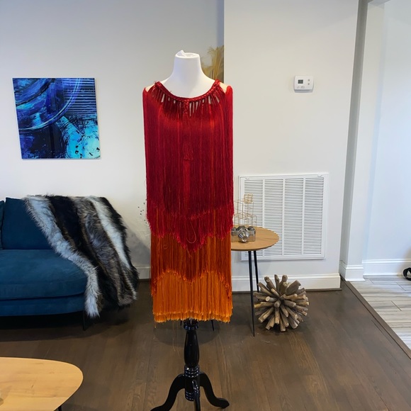 Alberta Ferreti Woven Fringe Dress - Picture 4 of 8